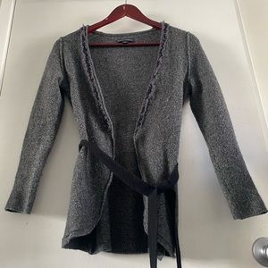 Banana grey wool and cashmere cardigan
